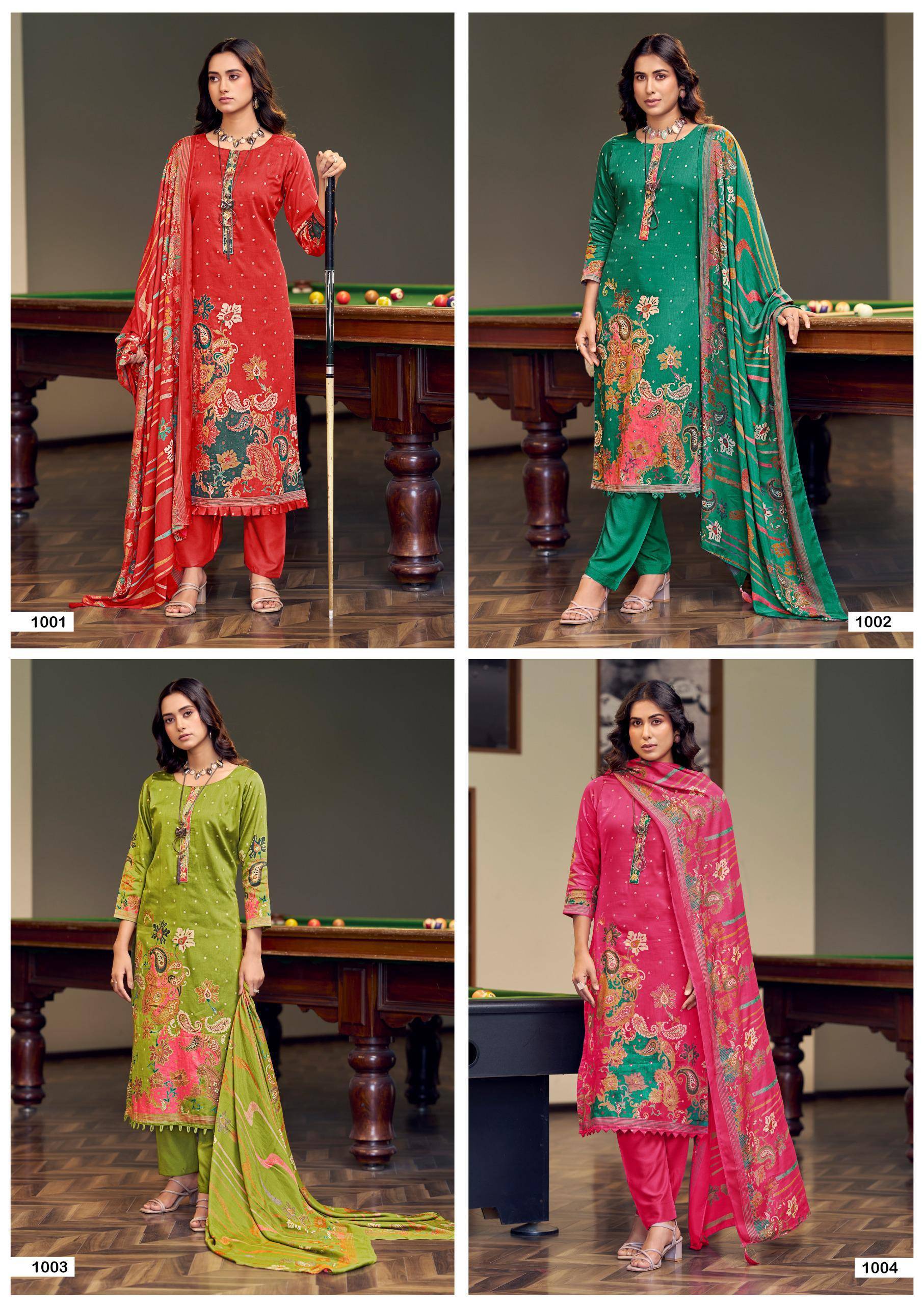 SABHYATA by MUMTAZ ARTS 1001 to 1004 series VISCOSE JAM dresses at Wholesale Price